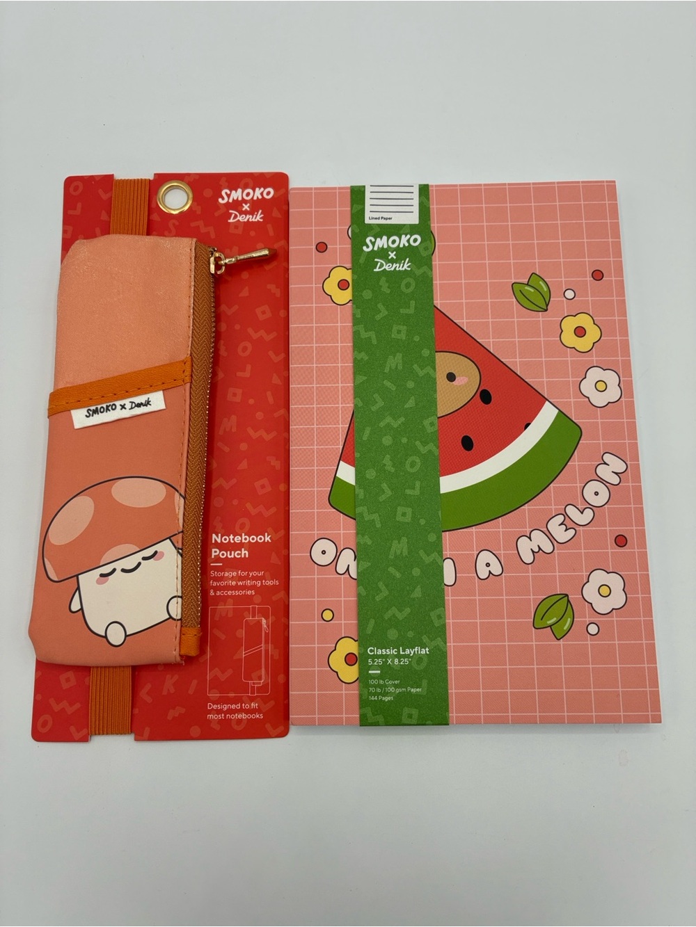 Pink Watermelon & Mushroom Notebook Set